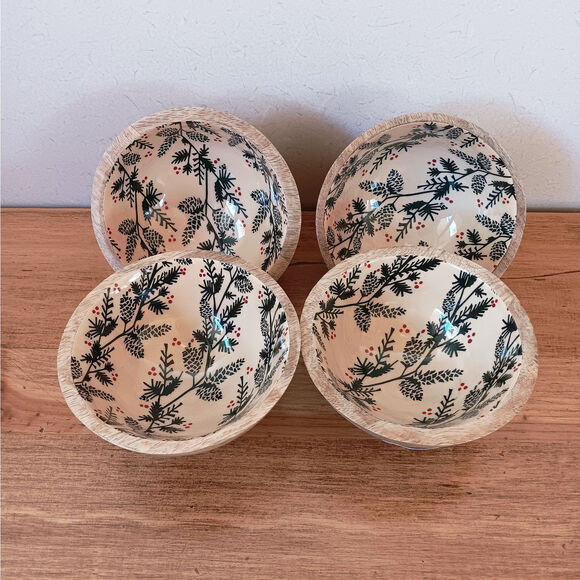 Creative Co-op Pine & Holly Mango Wood Bowl - Picture 11 of 11